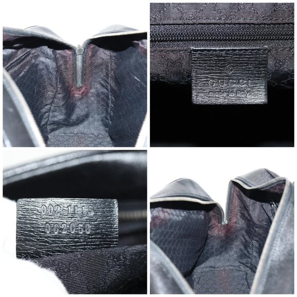 GUCCI Shoulder Bag Leather Black Silver 002 1115 Auth 146591V - Picture 15 of 16